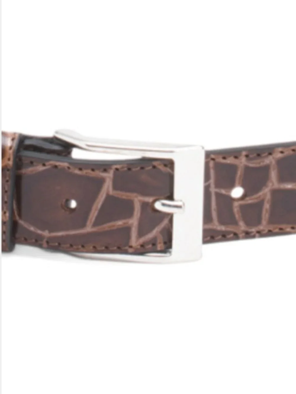 NWT BERGE Made in Italy Leather Croc Embossed Belt